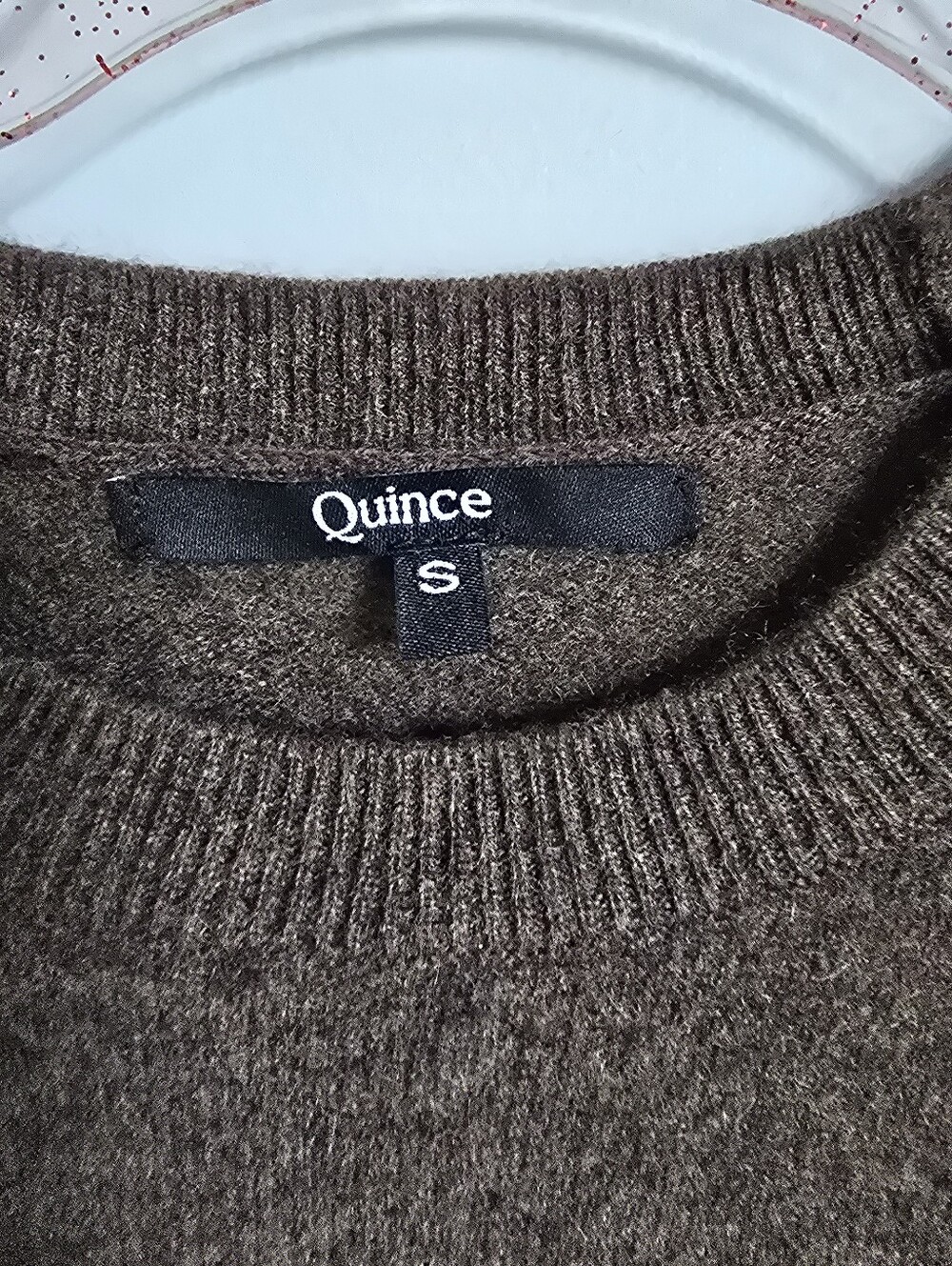 Quince Mongolian 100% Cashmere Brown Short Sleeve Sweater Tee SZ Small Preppy - Picture 5 of 9